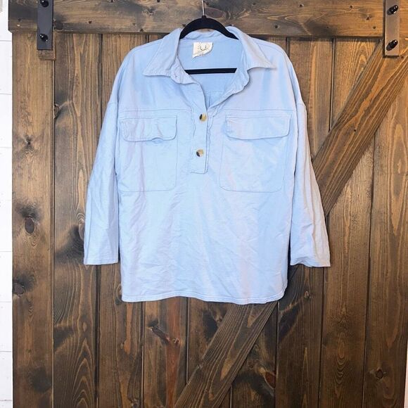 Fantastic Fawn Long Sleeve Quarter Button Shirt - Picture 1 of 4